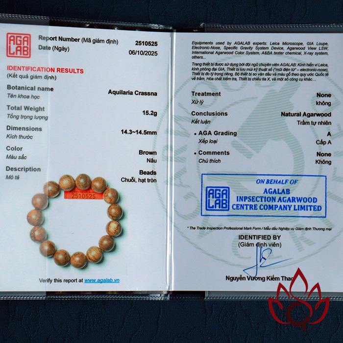 Vòng Trầm Hương Hạt Tròn | 14 Ly | Trầm Tốc Banh Tự Nhiên